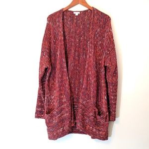 J.Jill Sweater Cardigan Open Front Pockets XL